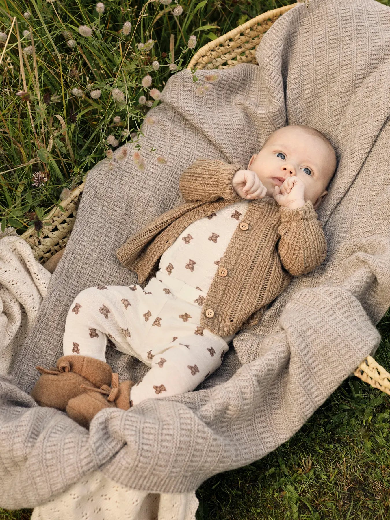 Lil'Atelier - slim fit wool legging teddy bear - turtledove melange