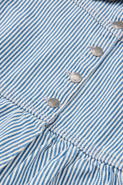 Copenhagen Colors - twill jacket - denim blue stripe