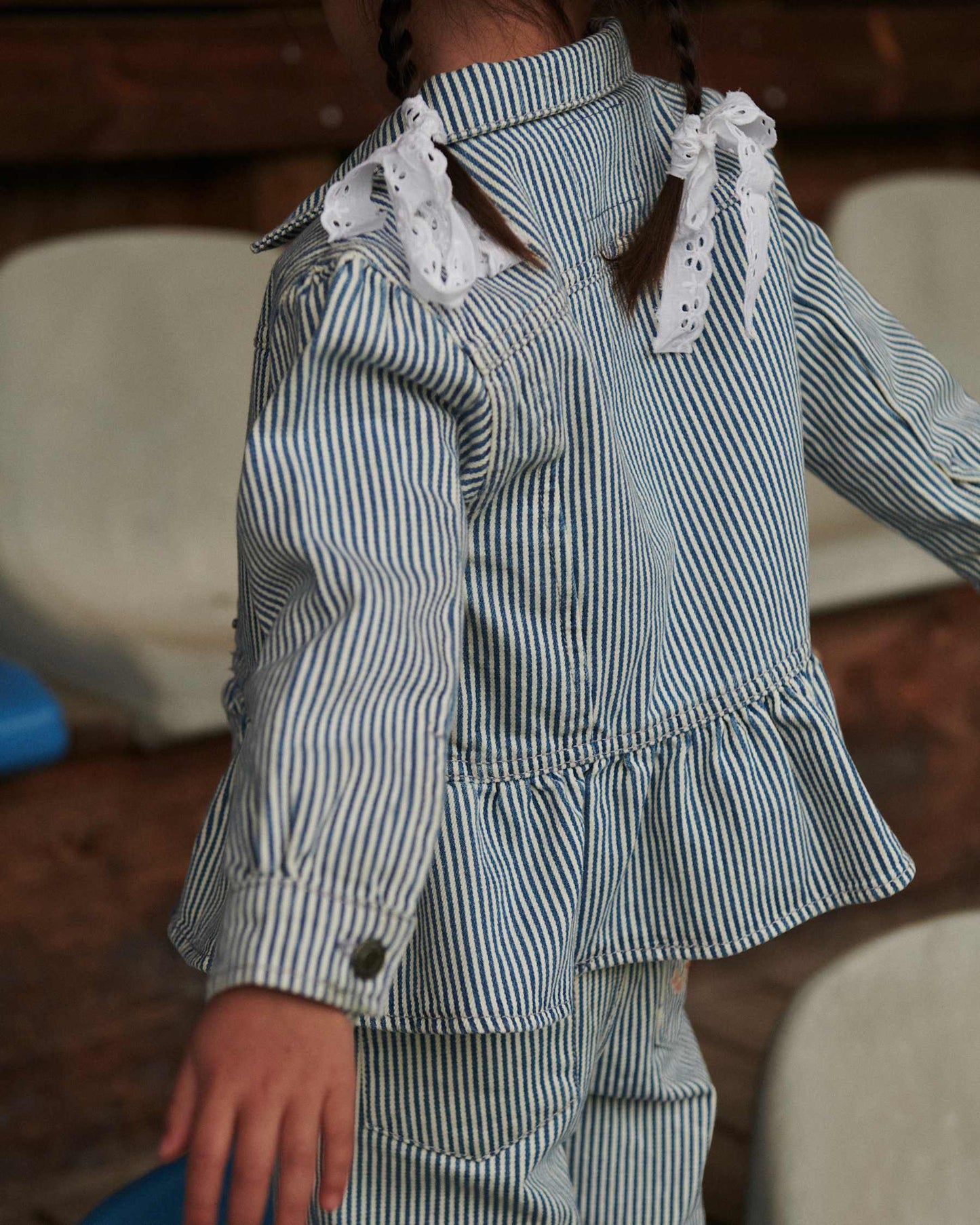Copenhagen Colors - twill jacket - denim blue stripe