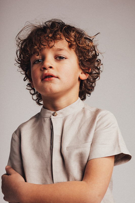 Baje Studio - linen blouse Joa - taupe clay