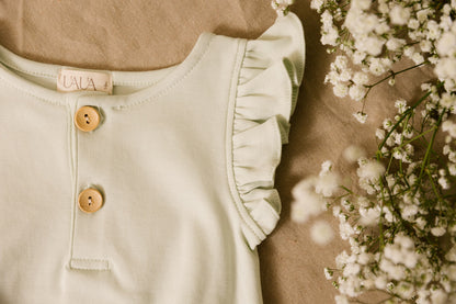 Bubble romper met ruches