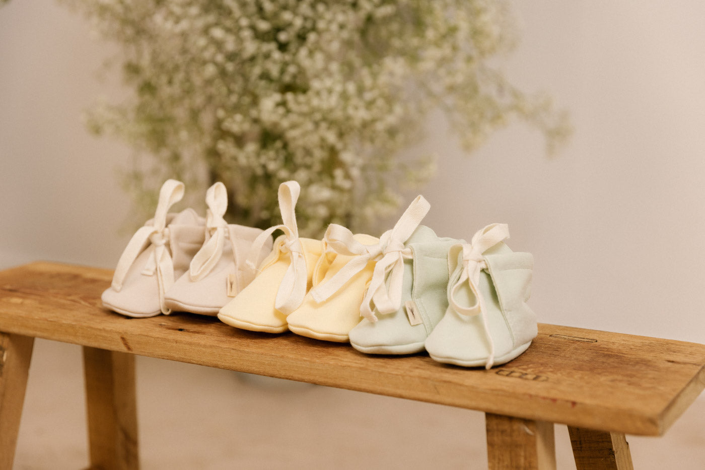 Newborn slofjes - pistachio