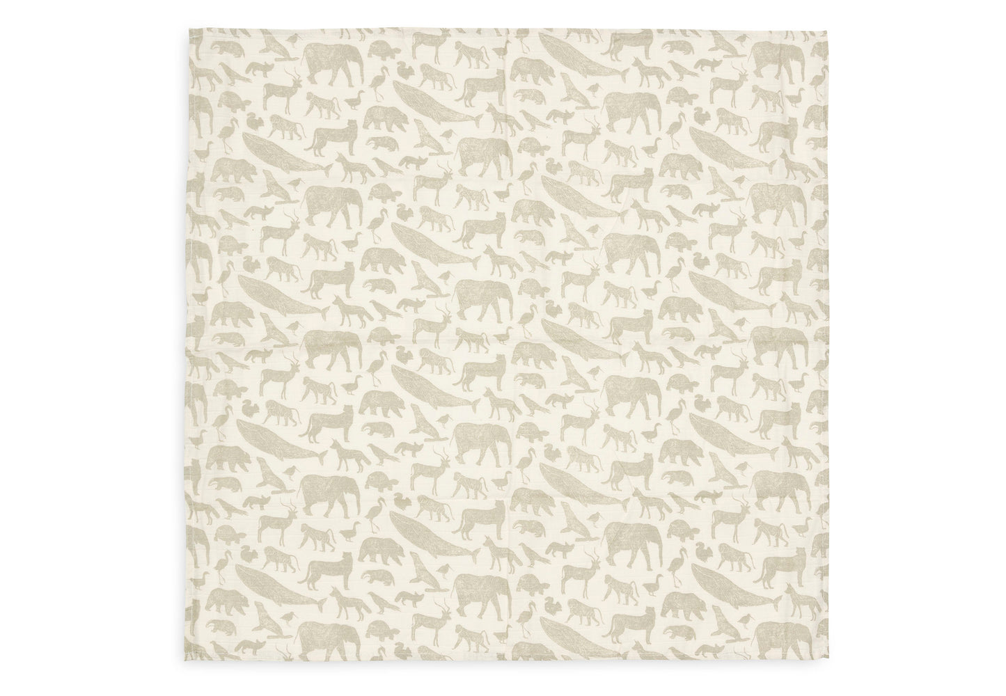 Hydrofiele doek Animals - olive green - 3 stuks