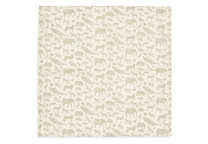 Hydrofiele doek Animals - olive green - 3 stuks