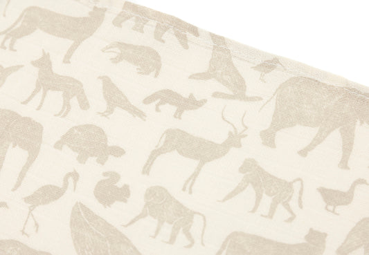 Hydrofiele doek Animals - nougat - 3 stuks
