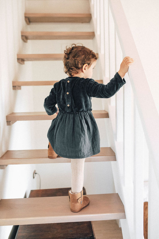 Velvet dress - shadow gray