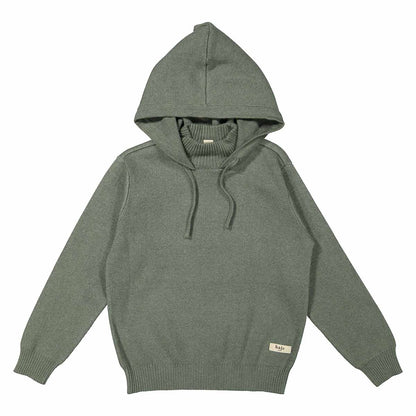 Gebreide hoodie Lewin ~ donkergroen