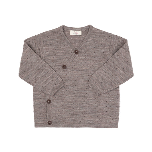 Overslag vest merino wol - natural melange