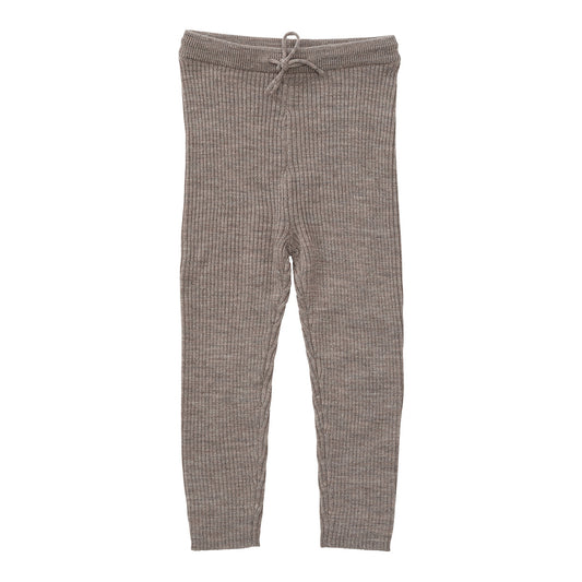 Merino classic rib legging - natural melange