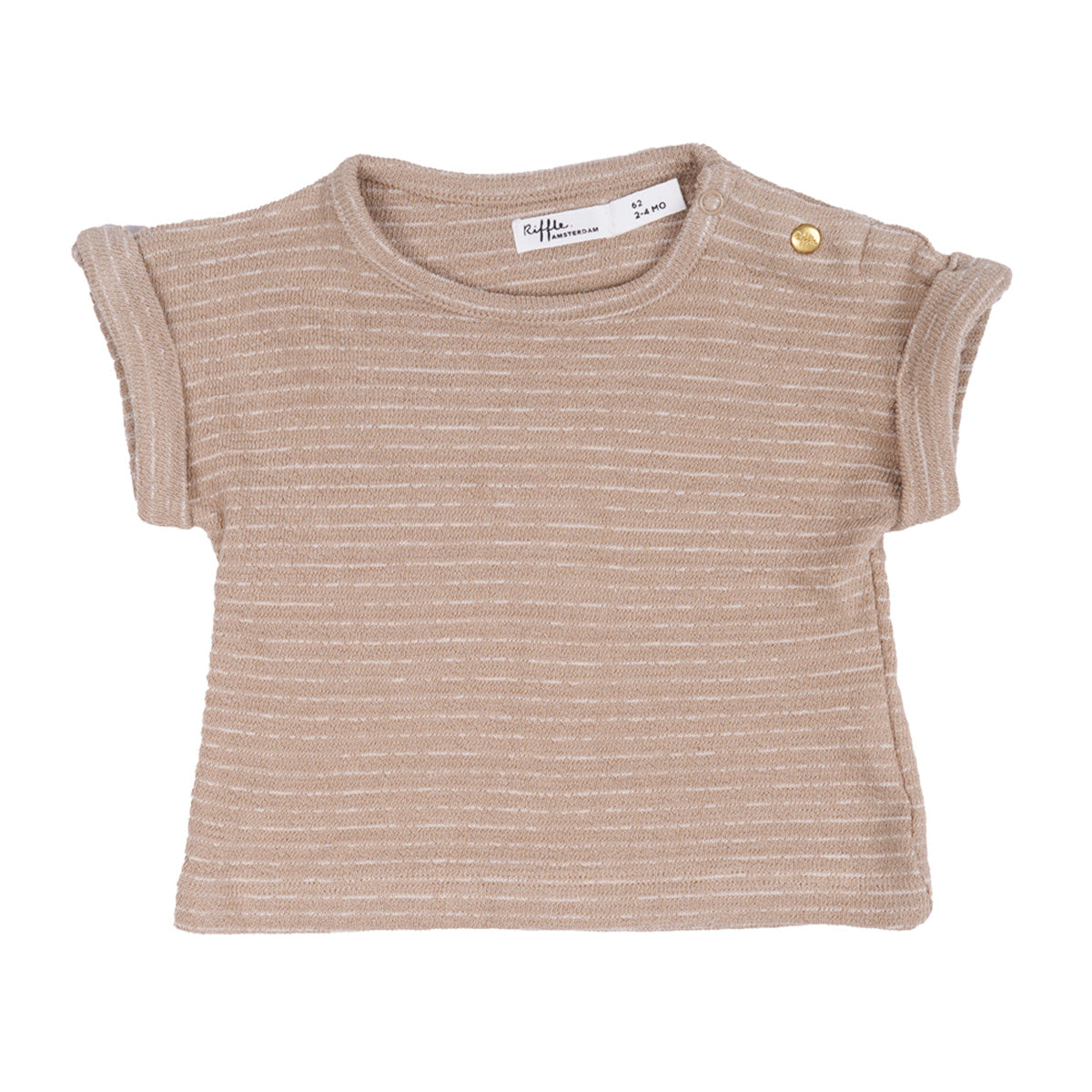 T-shirt beige gestreept