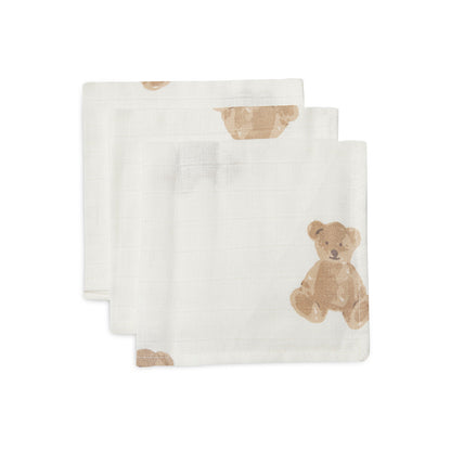 Jollein - hydrofiele monddoekje Teddy Bear - 3 stuks