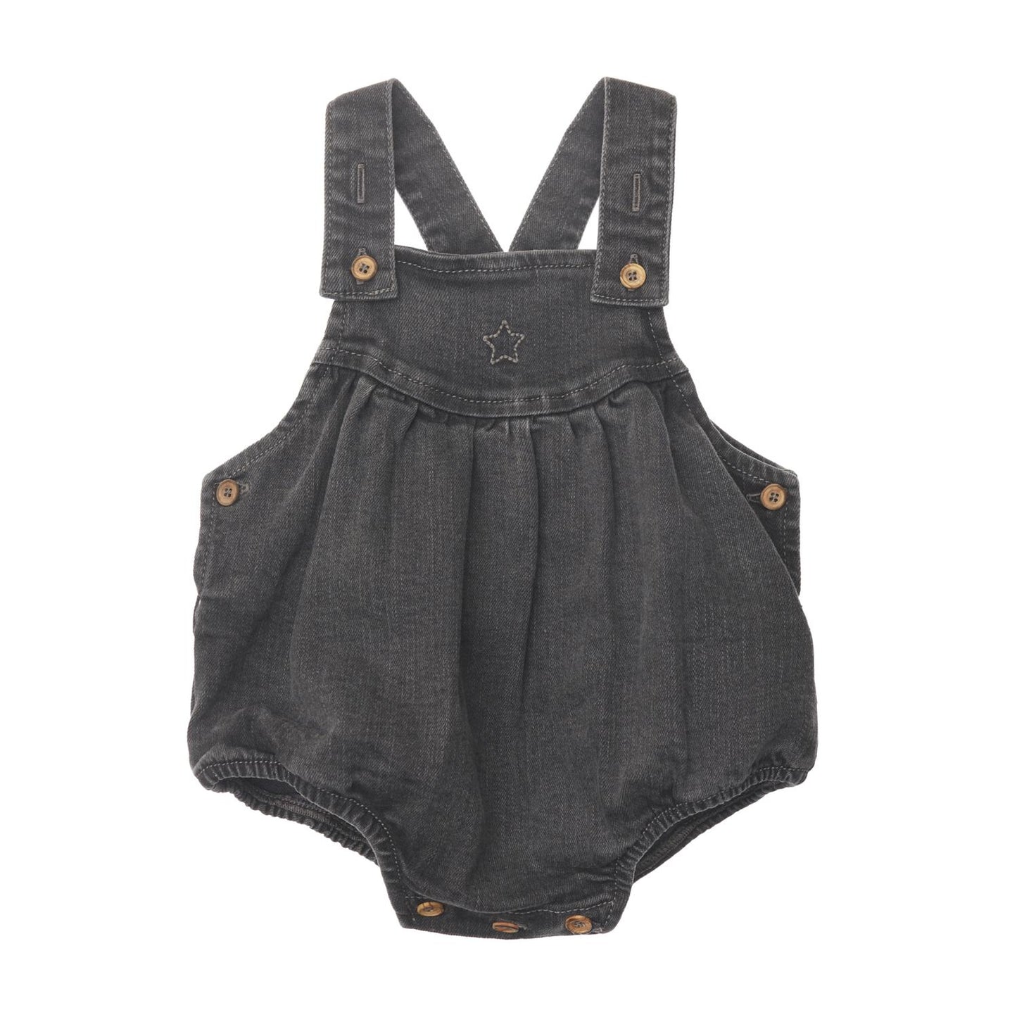 Black denim romper