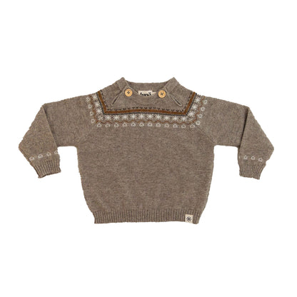 Cashmere Sweater Nino Jacquard ~ Hazelnut