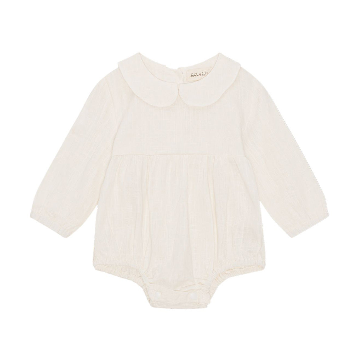Linen cotton romper ~ ivory