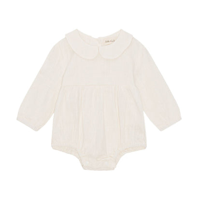 Linen cotton romper ~ ivory
