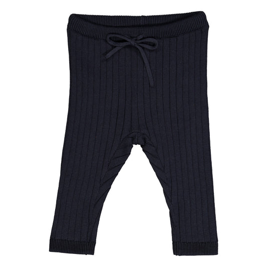 Knit rib pants ~ night blue