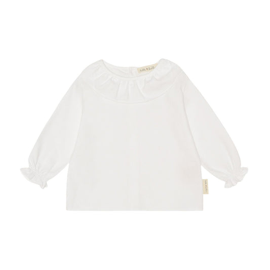 Blouse with frill ~ snow white